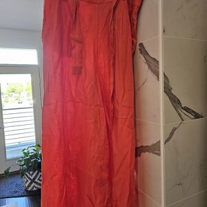 Banana Republic (BR) orange-red wide leg linen pants 18 XL NWT
